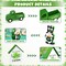 St Patricks Day Decorations, Green Truck Shamrock Decorations with Gnome Wooden Block Sign